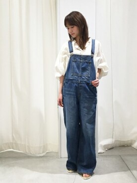 「relume」｜「アイテム（サロペット/オーバーオール）」を使った、JOURNAL STANDARD relume自由が丘店レディーススタッフさん（レディース・164cm）の春コーディネート