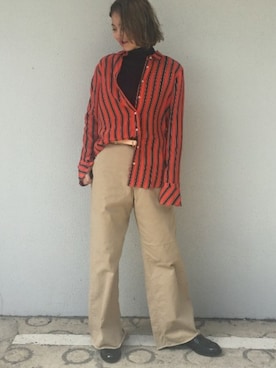 「MASTER&Co（マスターアンドコー）のアイテム（パンツ）」を使った、JOURNAL STANDARD relume自由が丘店レディーススタッフさん（レディース・160cm）の秋コーディネート