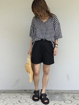 「SENSI STUDIO（センシスタジオ）のアイテム」を使った、JOURNAL STANDARD relume自由が丘店レディーススタッフさん（レディース・160cm）の夏コーディネート