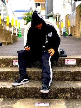 「BILLIONAIRE BOYS CLUB（ビリオネア・ボーイズ・クラブ）のアイテム（ジャケット/アウター）」を使った、玲我さん（メンズ・170cm）の秋コーディネート