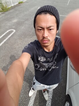 「しまむら（シマムラ）のアイテム（ニットキャップ/ビーニー）」を使った、RYOUTA.a.k.a.オシャレ番長さん（メンズ・183cm）の秋コーディネート