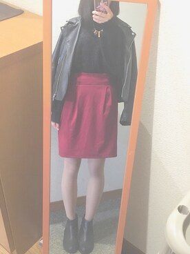 「BASE（ベース）のアイテム（スカート）」を使った、Nac🌷さん（レディース・152cm）の冬コーディネート