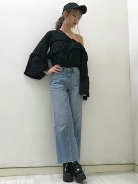 「BARAK（バラク）のアイテム（キャップ）」を使った、萌さん（レディース・168cm）の春コーディネート