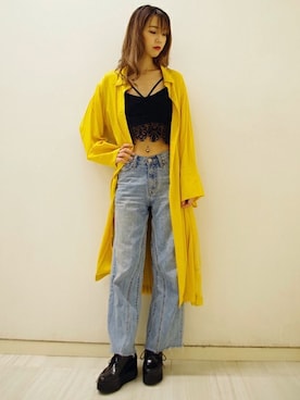 「プラットフォーム」｜「アイテム（その他シューズ）」を使った、萌さん（レディース・168cm）の夏コーディネート