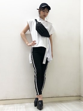 「BARAK（バラク）のアイテム（キャップ）」を使った、萌さん（レディース・168cm）の夏コーディネート