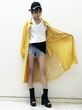 「BARAK（バラク）のアイテム（キャップ）」を使った、萌さん（レディース・168cm）の夏コーディネート