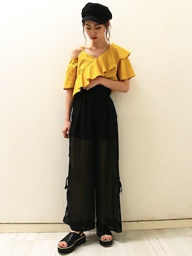 「BARAK（バラク）のアイテム（キャップ）」を使った、萌さん（レディース・168cm）の夏コーディネート