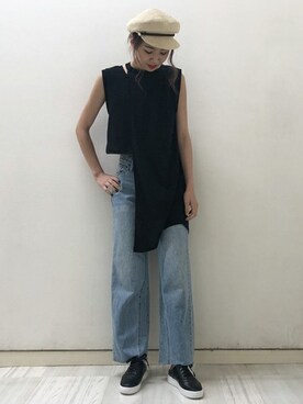 「BARAK（バラク）のアイテム（キャップ）」を使った、萌さん（レディース・168cm）の夏コーディネート