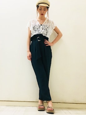 「BARAK（バラク）のアイテム（キャップ）」を使った、萌さん（レディース・168cm）の夏コーディネート