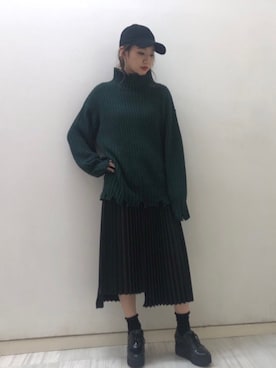 「BARAK（バラク）のアイテム（キャップ）」を使った、萌さん（レディース・168cm）の秋コーディネート