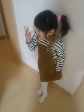 「GLOBAL WORK（グローバルワーク）のアイテム（オールインワン・サロペット）」を使った、yuka_mamaさん（キッズ・100cm）の冬コーディネート