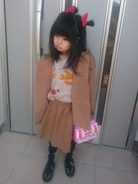 「アイテム（スカート）」を使った、yuka_mamaさん（キッズ・110cm）の冬コーディネート