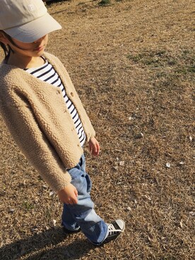 「FILA（フィラ）のアイテム（キャップ）」を使った、jasmineさん（キッズ・120cm）の冬コーディネート