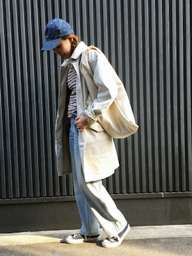「ブリーチデニム」｜「アイテム（帽子）」を使った、momoさん（レディース・167cm）の冬コーディネート