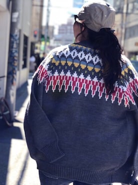 「カウチンセーター」｜momoさん（レディース・165cm）の秋コーディネート