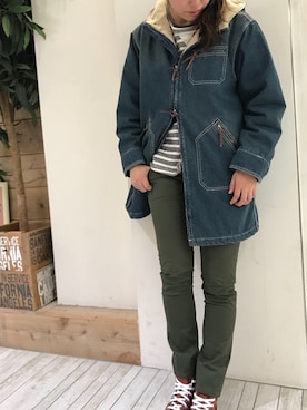 「スキニー」｜「アイテム（その他）」を使った、momoさん（レディース・165cm）の秋コーディネート