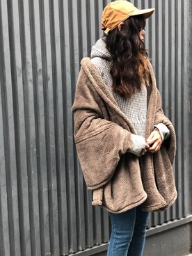 「Born（ボーン）のアイテム」を使った、momoさん（レディース・165cm）の冬コーディネート