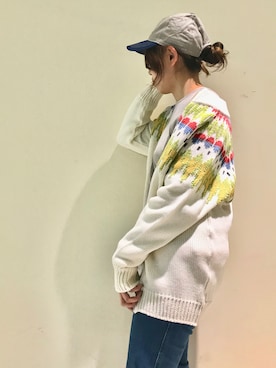 「カウチンセーター」｜momoさん（レディース・165cm）の冬コーディネート