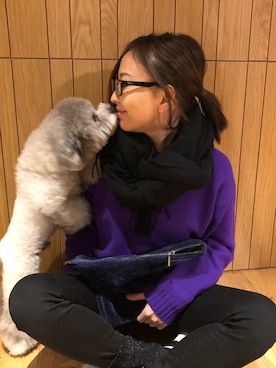 「犬と一緒」｜Manamiさん（レディース・158cm）の冬コーディネート