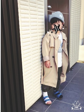 「RAGEBLUE（レイジブルー）のアイテム（ニットキャップ/ビーニー）」を使った、chill&soさん（キッズ・120cm）の春コーディネート