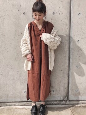 「GRL（グレイル）の厚底レースアップシューズ（その他シューズ）」を使った、megmonさん（レディース・152cm）の冬コーディネート
