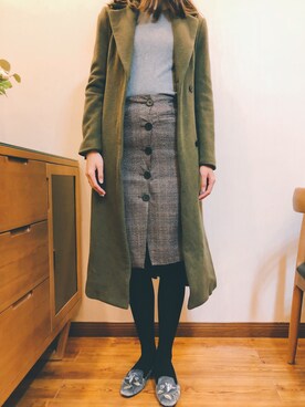 「ONLY（オンリー）のアイテム（ダッフルコート）」を使った、猫尼Monnieさん（レディース・173cm）の秋コーディネート