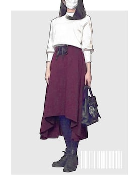 「CLATHAS（クレイサス）のアイテム」を使った、fujiさん（レディース・170cm）の冬コーディネート