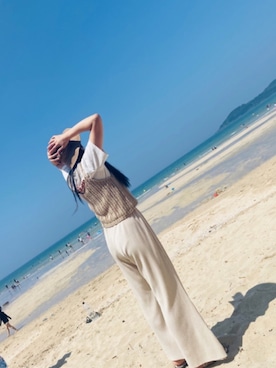 「PLAYBOY（プレイボーイ）のアイテム（帽子）」を使った、ぱぴぷぺぽさん（レディース・165cm）の夏コーディネート