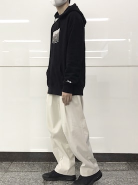 「MONKEY TIME（モンキータイム）のアイテム（パーカー）」を使った、ちおさん（メンズ・168cm）の秋コーディネート