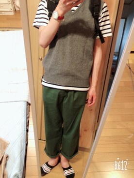 「niko and...（ニコアンド）のアイテム（チノパンツ）」を使った、リョウキさんさん（メンズ・183cm）の夏コーディネート