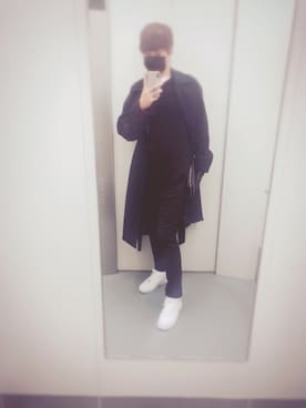 「ナイキ」｜「アイテム（ステンカラーコート）」を使った、ドゥクシーさん（メンズ・177cm）の春コーディネート
