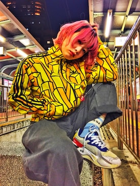「PUMA」｜「アイテム（ジャージ）」を使った、tracktop girlさん（レディース・156cm）の春コーディネート