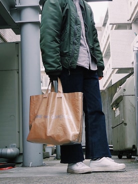 「2018マイベストコーデ」｜「アイテム（MA-1）」を使った、Tenさん（メンズ・168cm）の冬コーディネート