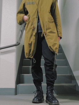 「BEAMS（ビームス）のアイテム（モッズコート）」を使った、Tenさん（メンズ・168cm）の冬コーディネート