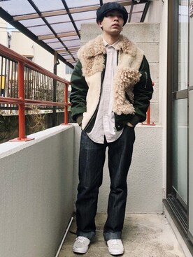 「HUGO BOSS（ヒューゴボス）のアイテム（パンツ）」を使った、Tenさん（メンズ・168cm）の冬コーディネート