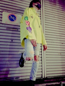 「Dr. Martens（ドクターマーチン）のアイテム（ジャケット/アウター）」を使った、ひろとさん（メンズ・186cm）の夏コーディネート