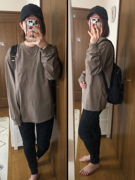「LAKOLE（ラコレ）のアイテム（キャップ）」を使った、00a00さん（レディース・153cm）の春コーディネート