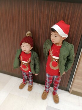 「present（プレゼント）のアイテム（その他）」を使った、SSKKNTさん（キッズ・110cm）の冬コーディネート