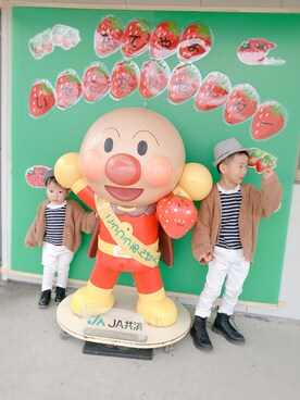 「Caffe（カフェ）のアイテム」を使った、SSKKNTさん（キッズ・110cm）の春コーディネート