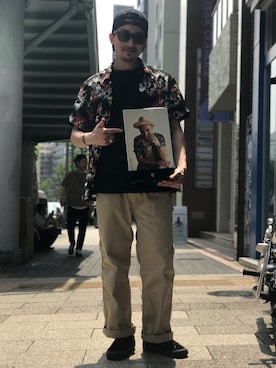 「schott（ショット）のSchott/ショット/LENOX/サングラス　日本製（サングラス）」を使った、Tomoya  Miuraさん（メンズ・169cm）の春コーディネート