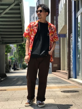 「schott（ショット）のSchott/ショット/Band Ring/バンドリング（リング）」を使った、Tomoya  Miuraさん（メンズ・169cm）の夏コーディネート
