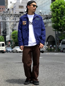 「schott（ショット）のSchott/ショット/LENOX/サングラス　日本製（サングラス）」を使った、Tomoya  Miuraさん（メンズ・169cm）の夏コーディネート