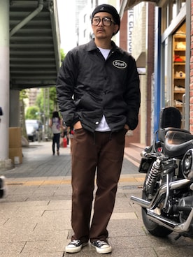 「アイテム（ハンチング/ベレー帽）」を使った、Tomoya  Miuraさん（メンズ・169cm・20代）の秋コーディネート