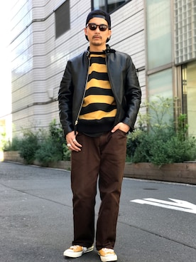 「schott（ショット）のSchott/ショット/Band Ring/バンドリング（リング）」を使った、Tomoya  Miuraさん（メンズ・169cm）の秋コーディネート
