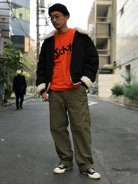 「schott（ショット）のSchott/ショット/Band Ring/バンドリング（リング）」を使った、Tomoya  Miuraさん（メンズ・169cm）の秋コーディネート