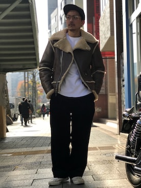 「schott（ショット）のSchott/ショット/Band Ring/バンドリング（リング）」を使った、Tomoya  Miuraさん（メンズ・169cm）の秋コーディネート