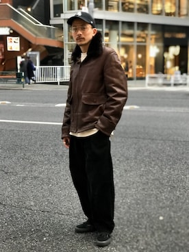 「schott（ショット）のSchott/ショット/Band Ring/バンドリング（リング）」を使った、Tomoya  Miuraさん（メンズ・169cm）の冬コーディネート