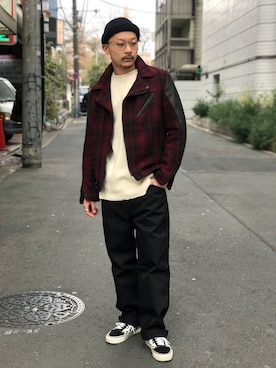 「schott（ショット）のSchott/ショット/Band Ring/バンドリング（リング）」を使った、Tomoya  Miuraさん（メンズ・169cm）の冬コーディネート