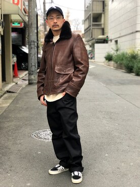 「schott（ショット）のSchott/ショット/Band Ring/バンドリング（リング）」を使った、Tomoya  Miuraさん（メンズ・169cm）の冬コーディネート