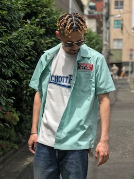 「schott（ショット）のSchott/ショット/Band Ring/バンドリング（リング）」を使った、Tomoya  Miuraさん（メンズ・169cm）の春コーディネート